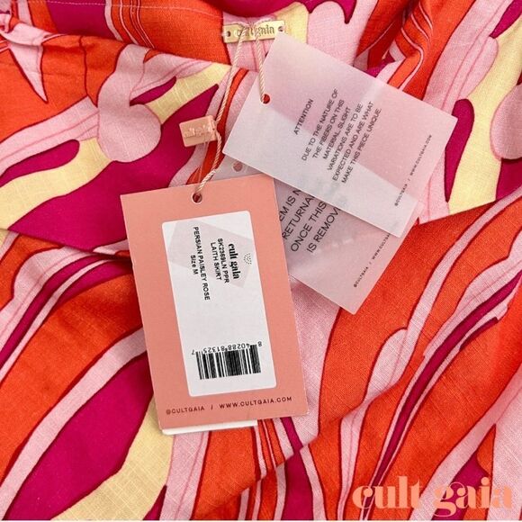 CULT GAIA **NWT** Laith Midi Skirt in Persian Paisley Rose - Fuchsia - Picture 13 of 14